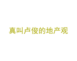 真叫卢俊的地产观