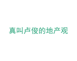 真叫卢俊的地产观